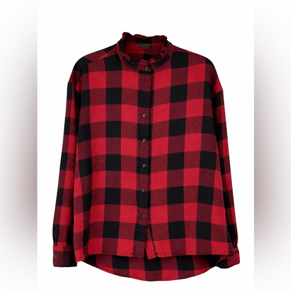 Eddie Bauer Tops - Eddie Bauer Buffalo Check Snap Up Blouse